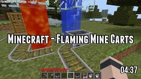Minecraft - Flaming Mine Carts